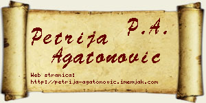 Petrija Agatonović vizit kartica
